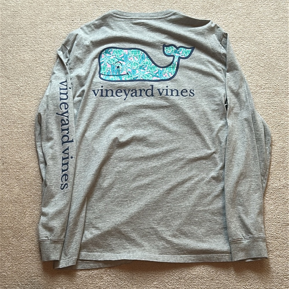 Vineyard Vines Long Sleeve Shirt Mens L Large Beach Turtles Starfish 100% Cotton
